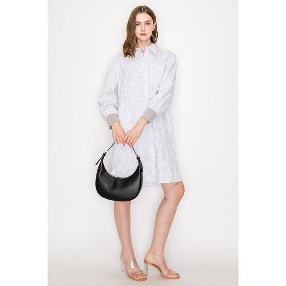 Elegant Crescent Shoulder Bag Underarm Purse White <3 - Picture 7 of 7